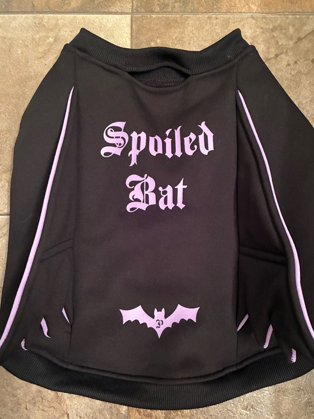 👻PINK Victoria's Secret Black & Purple 'Spoiled Bat' Dog Costume Jacket🦇 - Picture 8 of 9